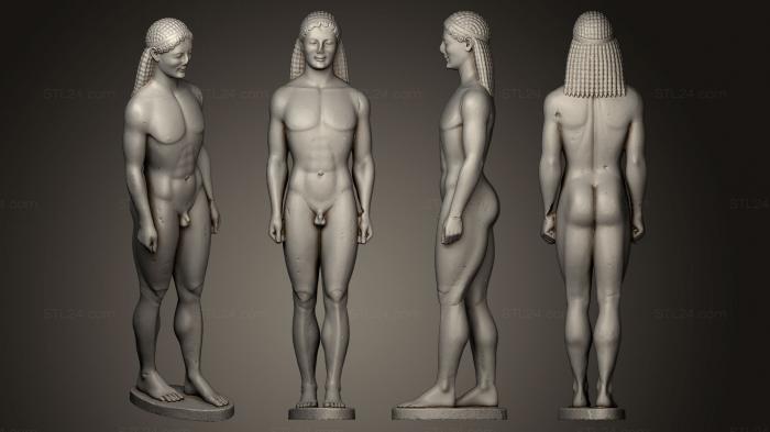 Египетские статуи и рельефы (Гетти Курос, STKE_0069) 3D модель для ЧПУ станка